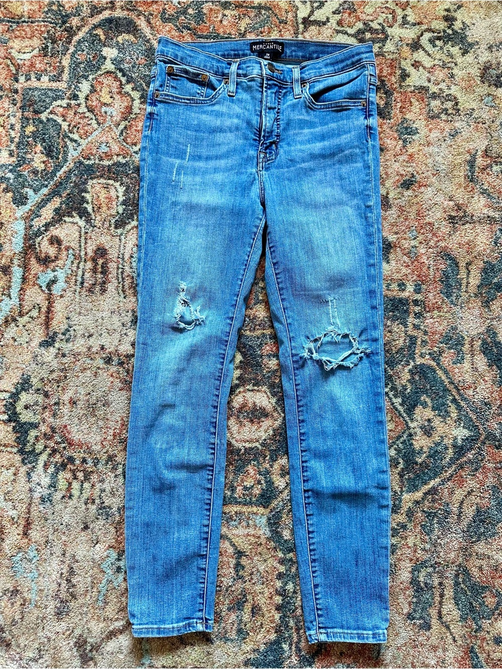 J. Crew Light Blue Ripped Skinny Jeans